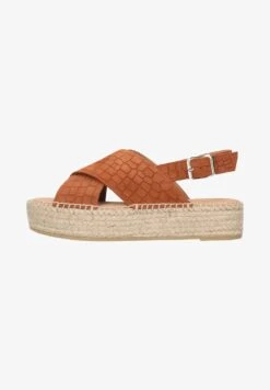 Plateausandalette - Cognac -Bequeme Schuhe 04046a56a72041b89a754abcffb0bbe0 1