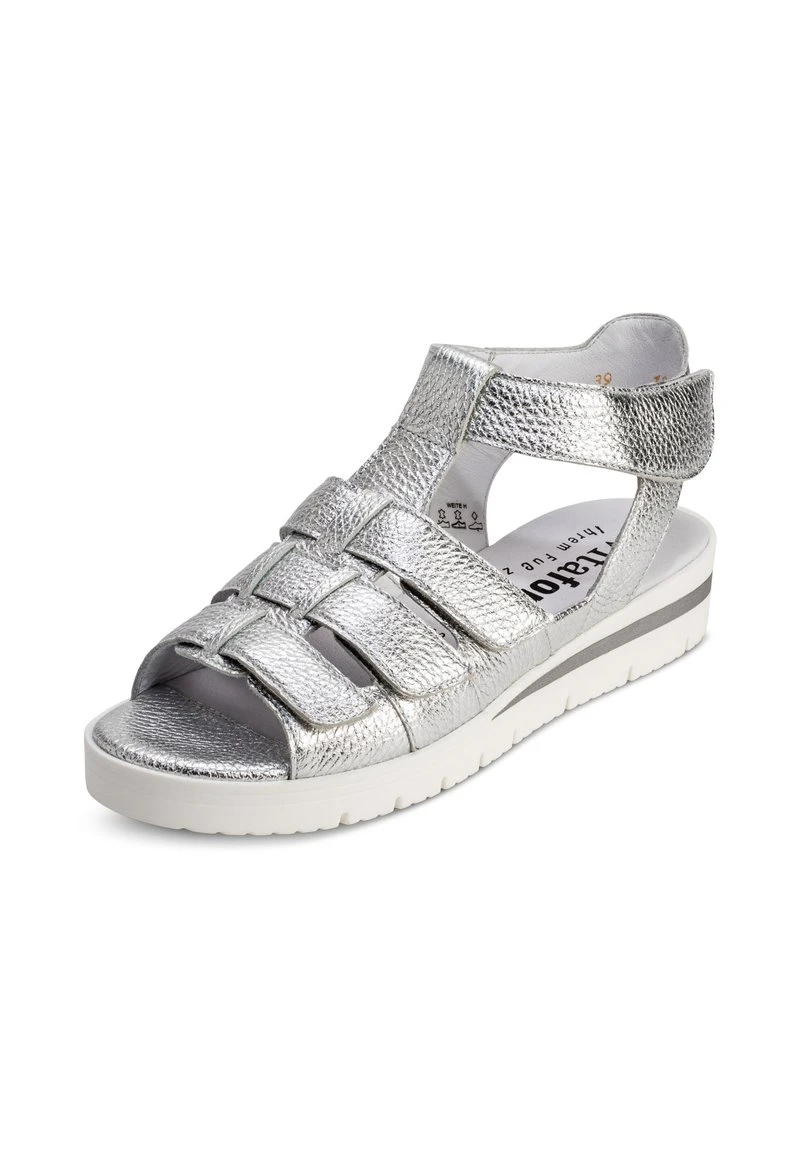 Keilsandalette - Muschelsilber 4 Keilsandalette - Muschelsilber – Bild 2