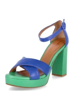 Plateausandalette - Blau Grün -Bequeme Schuhe 0fb34997d490435aae0db198abc670eb