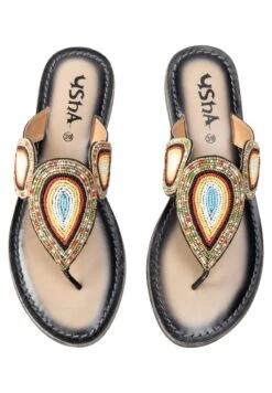 Usha Zehentrenner - Schwarz/mehrfarbig -Bequeme Schuhe 177bc03fe9da465592fa1728d60f92da