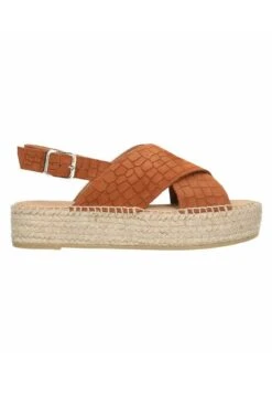 Plateausandalette - Cognac -Bequeme Schuhe 17869aa49c17406e8bafc4aab3a326df