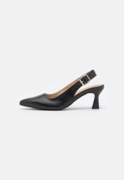 Selected Femme SLFKIM SLINGEBACK - Pumps - Black -Bequeme Schuhe 1b7a0c3536684aa1af4fb09428d6566b