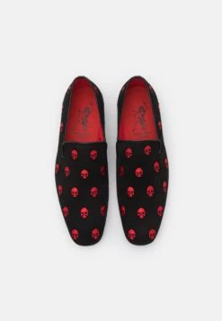 JUNG SKULL SLIPPER - Slipper - Black/red -Bequeme Schuhe 1ea81d5e7c8146e28de9ba10149324a1