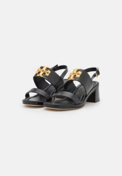 Tory Burch ELEANOR HEEL - Riemensandalette - Perfect Black -Bequeme Schuhe 409b5ea76e1140fdaa40fe5b4247da48