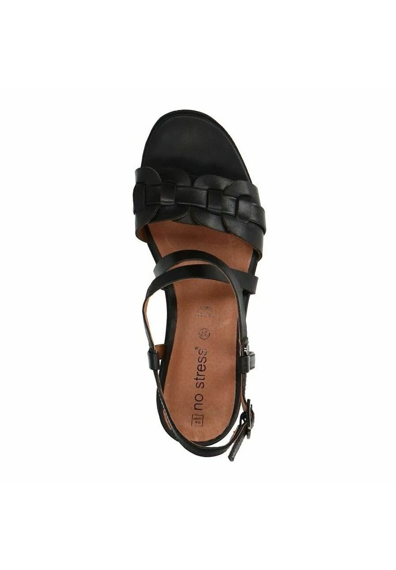 MIT GEFLOCHTENEN RIEMCHEN - Plateausandalette - Schwarz 5 MIT GEFLOCHTENEN RIEMCHEN - Plateausandalette - Schwarz – Bild 3