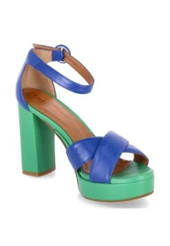 Plateausandalette - Blau Grün -Bequeme Schuhe 552212f064b34246a2b1fe7b7741ccf6