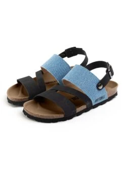 VITORIA - Riemensandalette - Black/light Blue Denim -Bequeme Schuhe 6b498a9d3f314f01b690759e304b062d