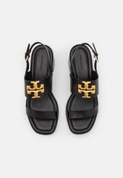 Tory Burch ELEANOR HEEL - Riemensandalette - Perfect Black -Bequeme Schuhe 710c0d3ccffc4129bce719c08b362b98