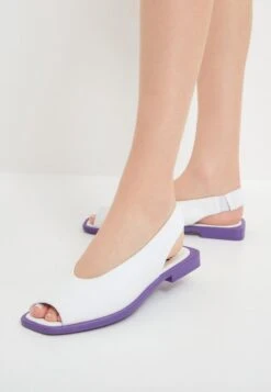 FLAT SOLE - Riemensandalette - White -Bequeme Schuhe 819fe3a9761144f7a1151dfd8684d9df