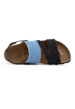 VITORIA - Riemensandalette - Black/light Blue Denim -Bequeme Schuhe 83204050fb864b9abc6d62919906d7b3