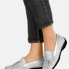 Mokassin - Silberfarben -Bequeme Schuhe 8c679514b1154e94b42113a71197521f