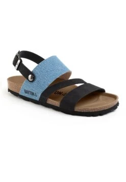 VITORIA - Riemensandalette - Black/light Blue Denim -Bequeme Schuhe 8d1a9c0813fb4b43b9f8b82f38e7214a