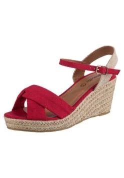 Keilsandalette - Rot -Bequeme Schuhe a96753a80c1240d6b9618cc1fae84544