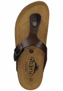 Plakton PANTOLETTEN - Zehentrenner - Braun -Bequeme Schuhe b89a560fd14d46b88e89f268b0121203