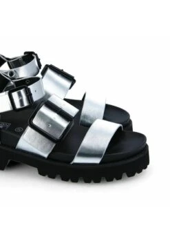 No Name JUNE GALAXIE RECYCLD - Plateausandalette - Argent -Bequeme Schuhe bba8f71869014b39bc97b9d56b3dabb2