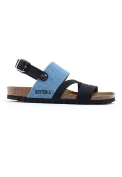 VITORIA - Riemensandalette - Black/light Blue Denim -Bequeme Schuhe c1730fd474f74ff6a36736c5b5f72232