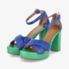 Plateausandalette - Blau Grün