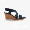 Next FOREVER COMFORT ELASTIC CROSS-OVER - Keilsandalette - Navy Blue -Bequeme Schuhe f0f509c7ca8741a29d86ba8102418654