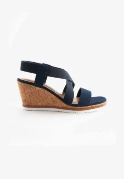 Next FOREVER COMFORT ELASTIC CROSS-OVER - Keilsandalette - Navy Blue