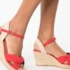Keilsandalette - Rot -Bequeme Schuhe f8db93c4e4c64992bbe9bda07d60edf1